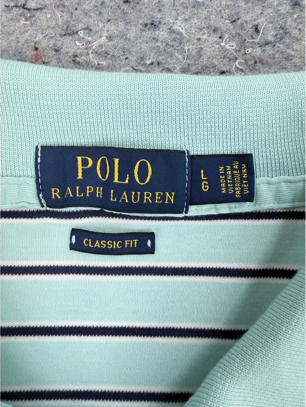 Polo Ralph Lauren Classic Fit Striped Polo Shirt Mint Green Size L